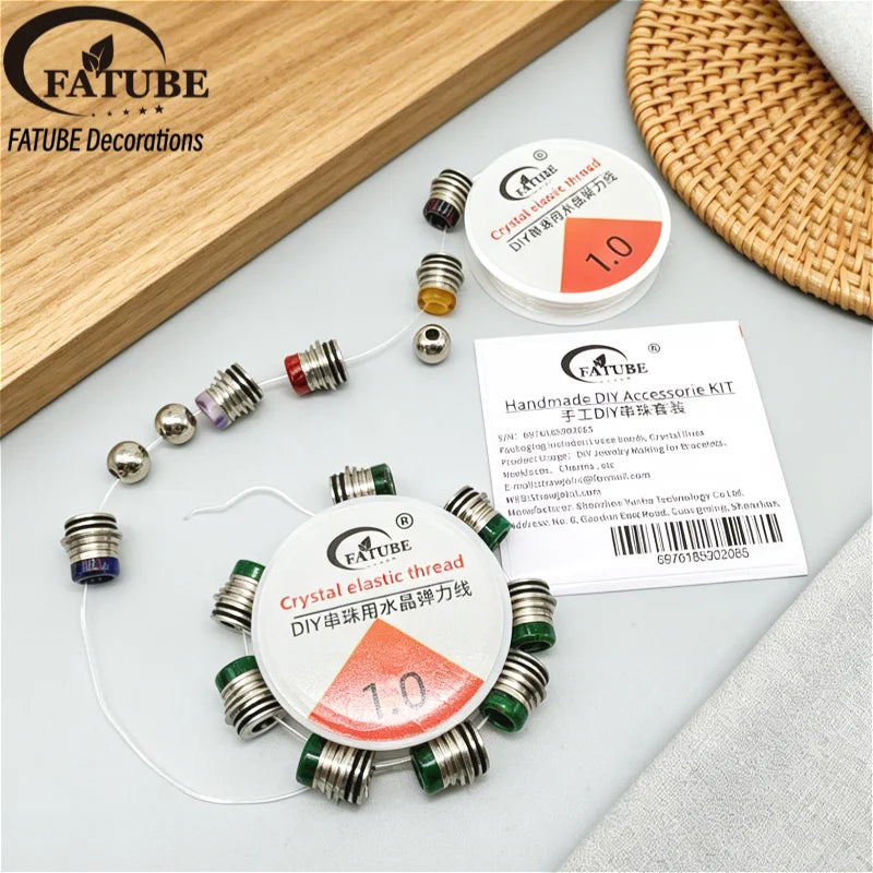 FATUBE Metal Resin Spacer Beads DIY Bracelet Jewelry Making Kit with 1.0mm Crystal Elastic Thread