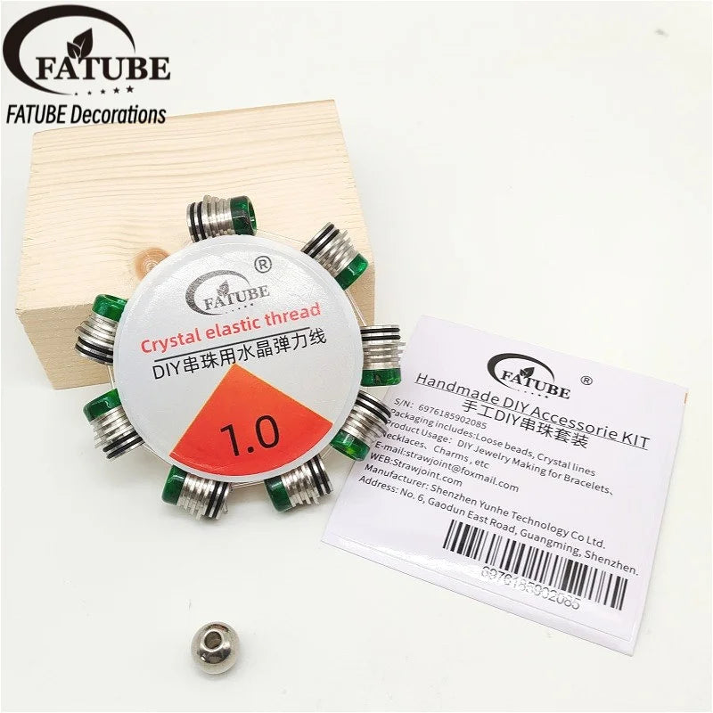FATUBE Metal Resin Spacer Beads DIY Bracelet Jewelry Making Kit with 1.0mm Crystal Elastic Thread