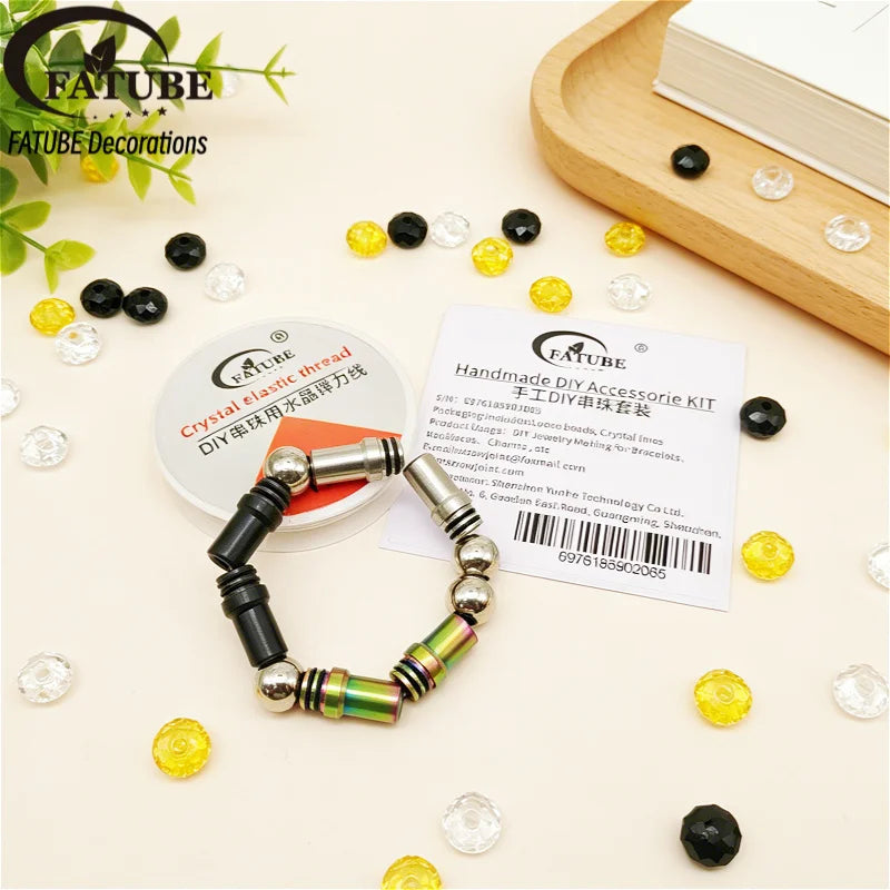 FATUBE DIY Tube Beads Bracelet Making Kit Metal Plastic Spacer Beads for Handmade Jewelry Supplies DIY Projects