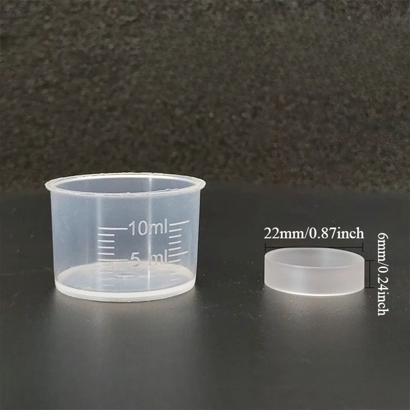 Plastic High Temperature Glossy Tube with Measuring Cup - For Measuring/Storing Small Amounts of Liquid