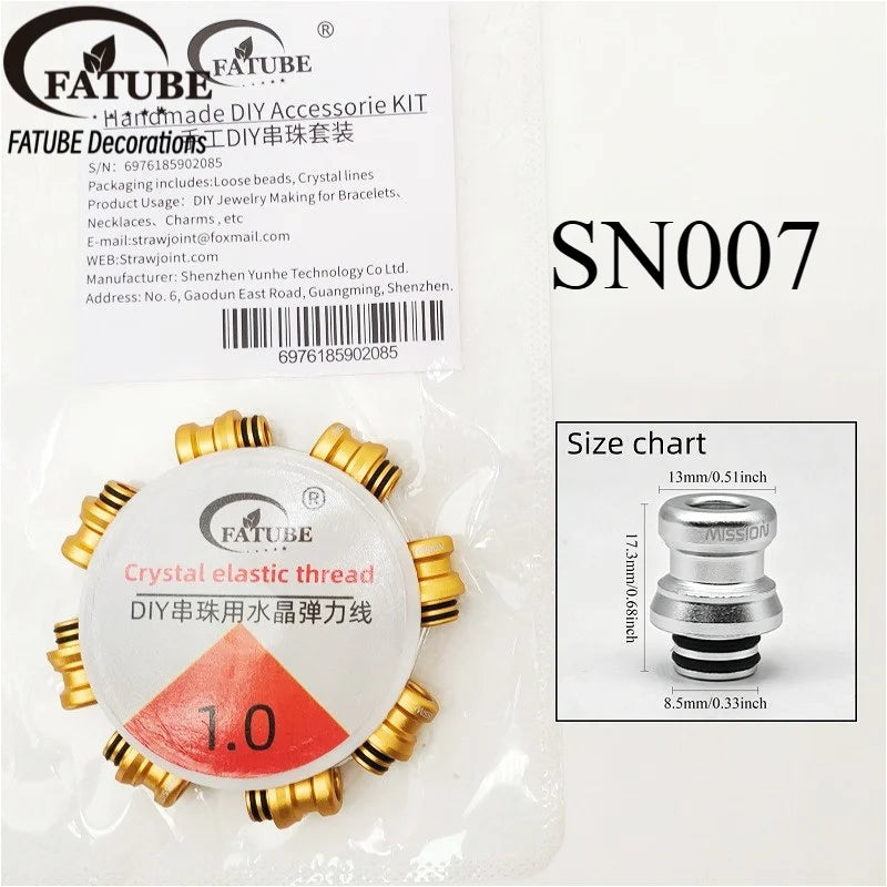 FATUBE Colorful Threaded Aluminum Spacer Beads Multicolor Metal Loose Beads DIY Bracelet Necklace Jewelry Making Accessories