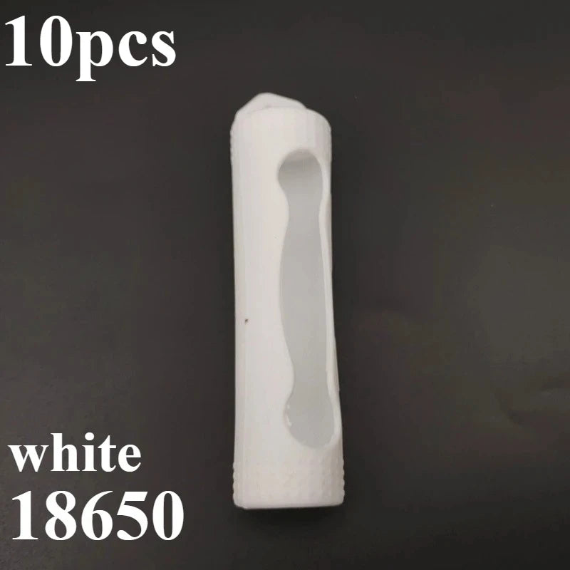 10PCS 18650 Lithium Battery Silicone Sleeve Non-Slip Shockproof Protective Cover