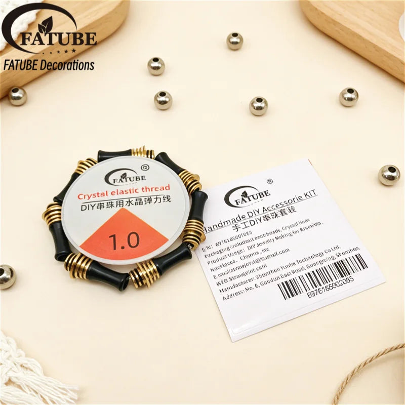 FATUBE DIY Jewelry Making Tube Beads Kit Metal Plastic Spacer Beads Elastic Thread for Bracelet Necklace Handmade Jewelry Parts