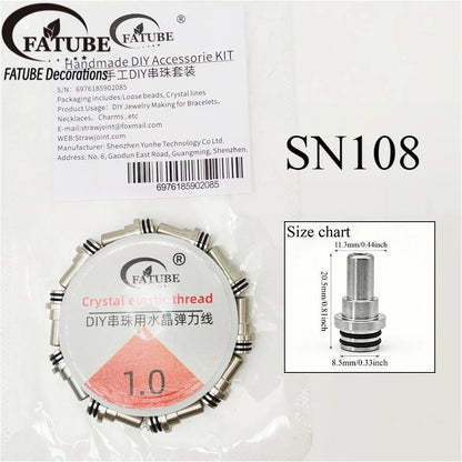 FATUBE DIY Beads Kit with Striped Tube Beads -Transparent/Black/Amber Loose Beads for DIY Jewelry Custom Bracelet Handmade Craft