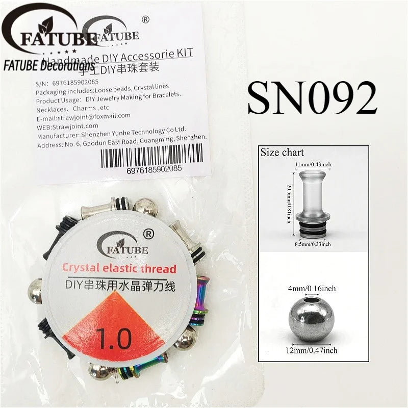 FATUBE DIY Handmade Jewelry Making Kit Tube Spacer Beads Metal Round Loose Beads Crystal Elastic Thread Set For Craft Supplies