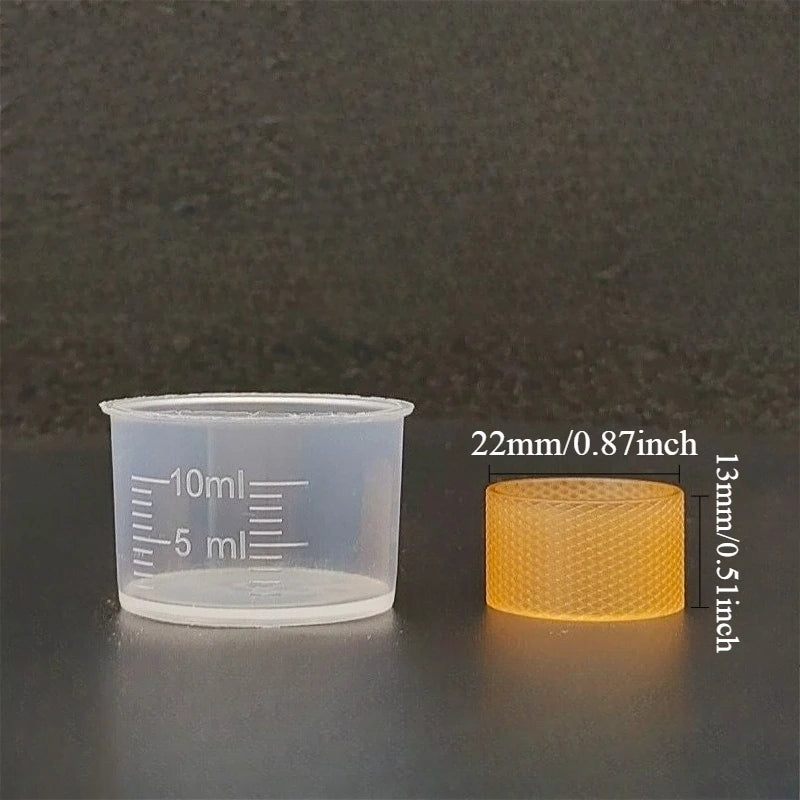 High-Temp Plastic Knurling Glossy Straight Tube Measuring Cups for Precise measurement of small-dose liquids