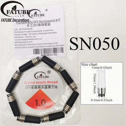 FATUBE DIY Bracelet Making Kit 1.0mm Crystal Elastic Thread Metal Plastic Spacer Beads Hand Handmade Bracelet Craft Accessories