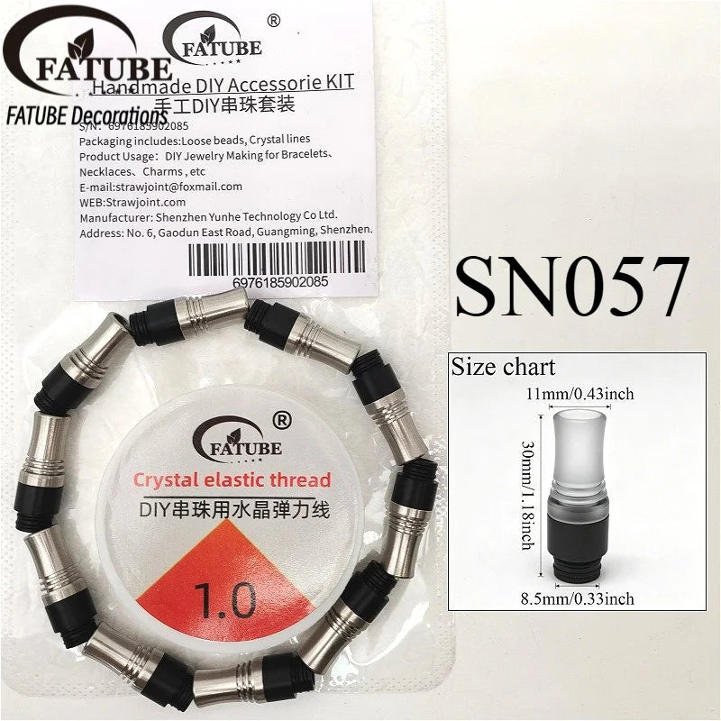 FATUBE Metal Plastic Spacer Beads Kit Handmade DIY Bracelet Necklace Jewelry Making Loose Beads with Crystal Elastic Thread