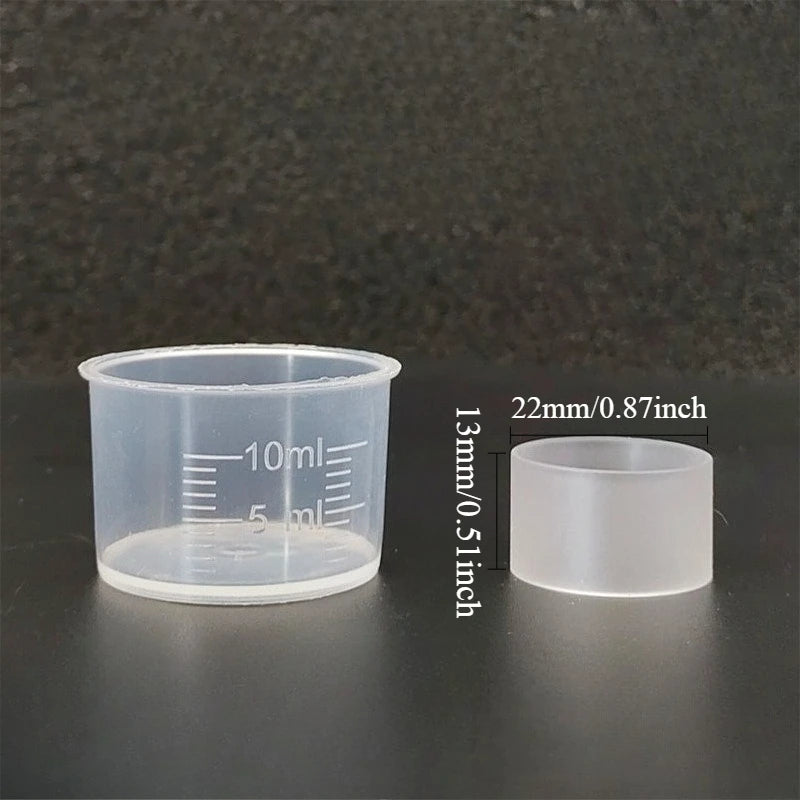 Plastic High Temperature Glossy Tube with Measuring Cup - For Measuring/Storing Small Amounts of Liquid