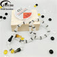 FATUBE DIY Beads Kit with Striped Tube Beads -Transparent/Black/Amber Loose Beads for DIY Jewelry Custom Bracelet Handmade Craft