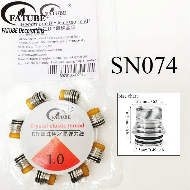 FATUBE Metal Resin Spacer Beads DIY Bracelet Jewelry Making Kit with 1.0mm Crystal Elastic Thread