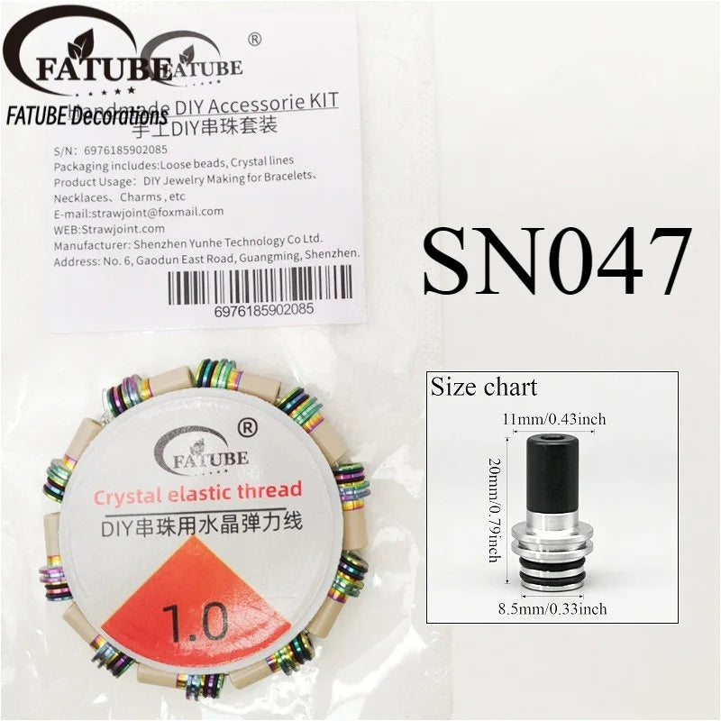 FATUBE Mixed Plastic Metal Beads Spacer Beads Kit Loose Beads With Elastic Thread DIY Necklace Handmade Jewelry Making Supplies
