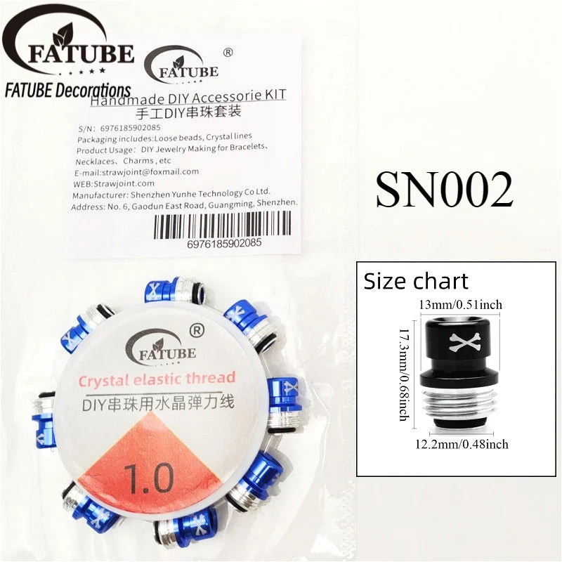 FATUBE Multicolor Large Hole Aluminum Spacer Beads Kit With Crystal Elastic Thread DIY Bracelet Necklace Jewelry Making Parts