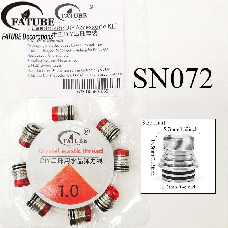 FATUBE Metal Resin Spacer Beads DIY Bracelet Jewelry Making Kit with 1.0mm Crystal Elastic Thread