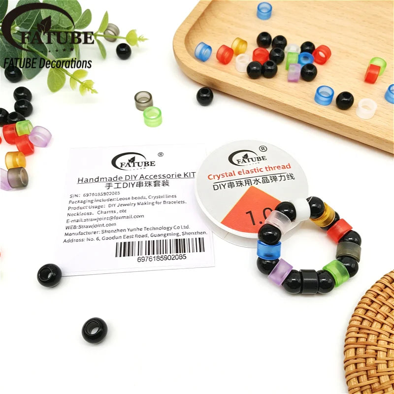 FATUBE 1SET Colorful Acrylic Loose Beads Spacer Beads for DIY Bracelet Making, Handmade Jewelry, Charms & Custom Gifts