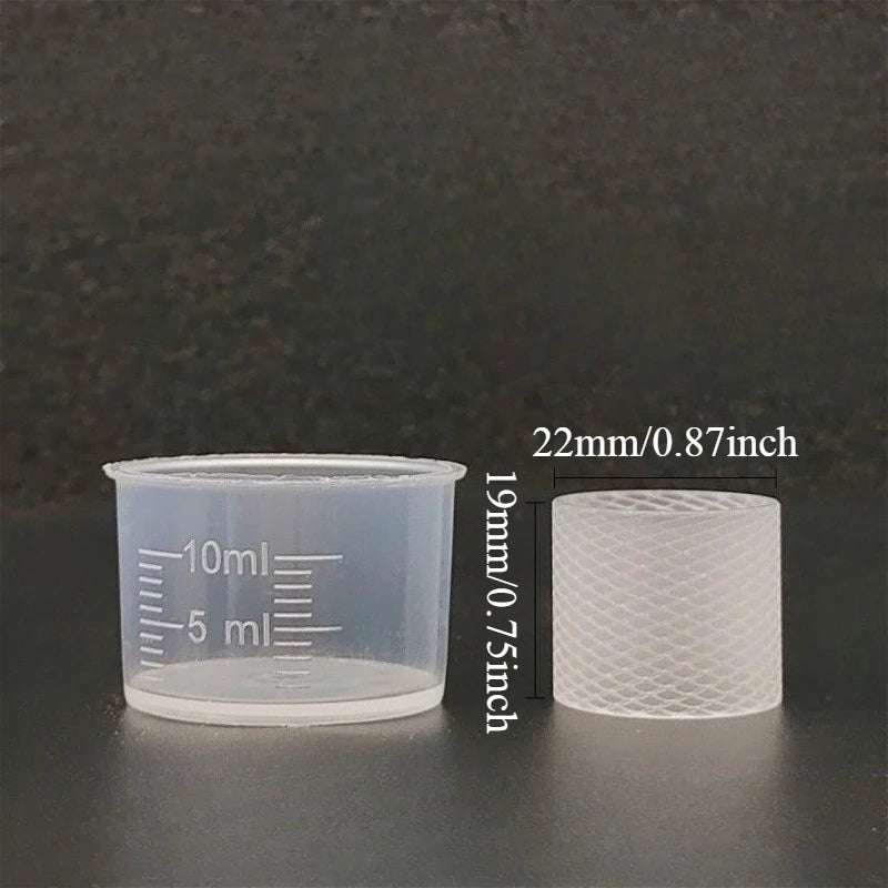 High-Temp Plastic Knurling Glossy Straight Tube Measuring Cups for Precise measurement of small-dose liquids