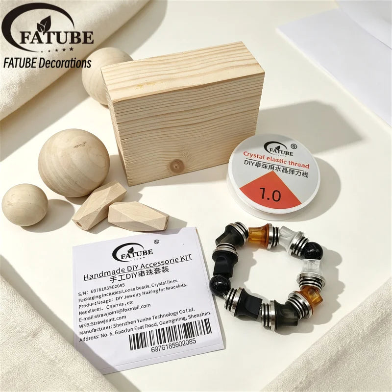 FATUBE Plastic Metal Spacer Beads Handmade DIY Bracelet Jewelry Making Loose Beads Supplies Kit for Bracelet Necklace Making