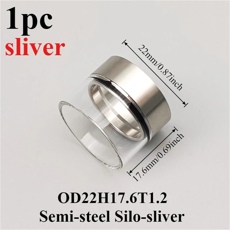 1PC Black Silver Multi-Size Semi-Steel Silo Straight Glass Tube Hardware Accessories