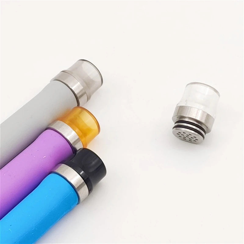 1PC 810 Acrylic Stainless Steel Drip Tip with Holes, Anti-Spitback Straw Joint