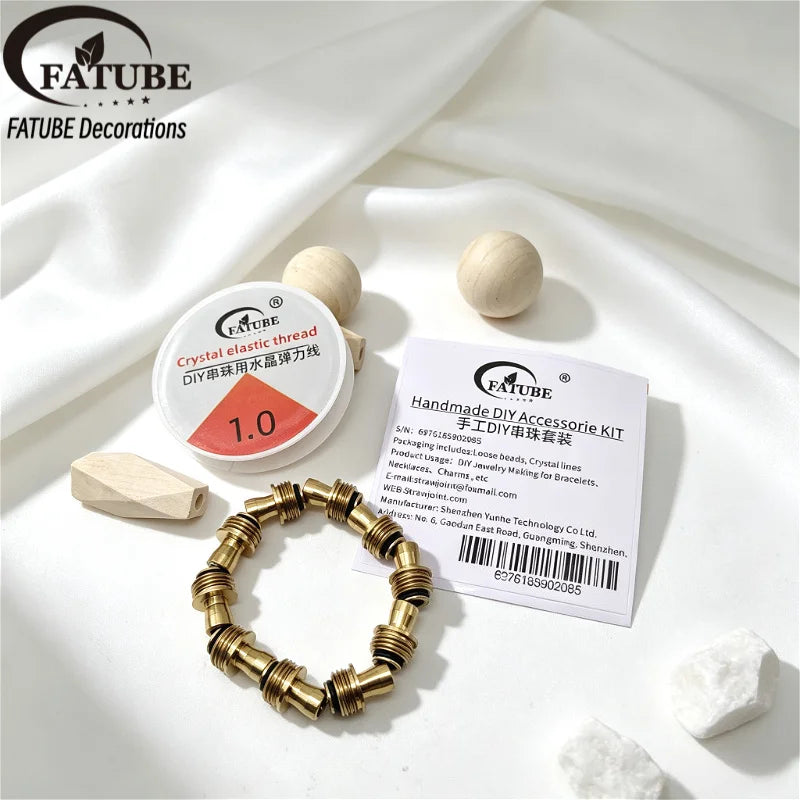 FATUBE Metal Spacer Beads Screw Tube Beads DIY Bracelet Necklace Making Accessories Jewelry Loose Beads for Handmade Craft