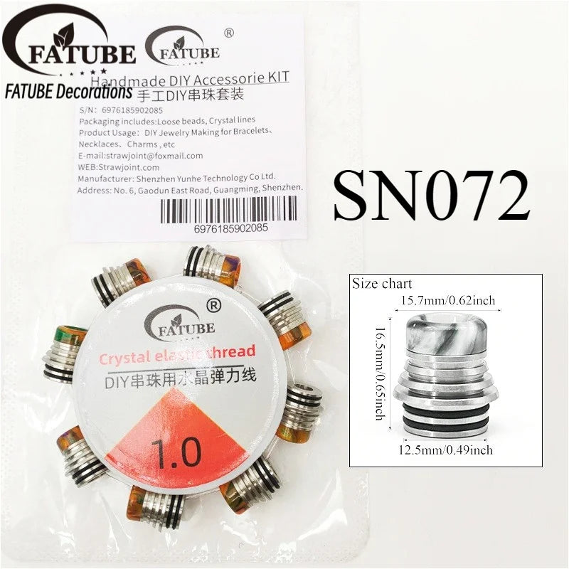 FATUBE Metal Resin Spacer Beads DIY Bracelet Jewelry Making Kit with 1.0mm Crystal Elastic Thread