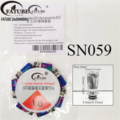 FATUBE Metal Resin Bead Set DIY Bracelet Making Kit Thread Loose Spacer Bead for Handmade Jewelry Necklaces Charm Craft Supplies
