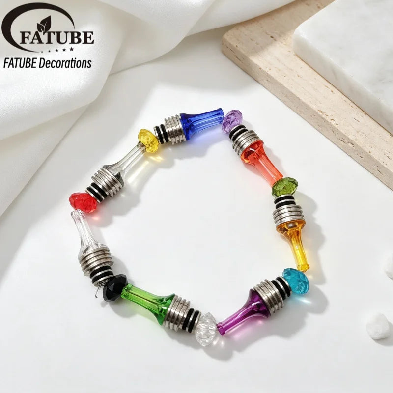 FATUBE DIY Bracelet Making Kit Multicolor Metal Plastic Beads with Elastic Thread for Handmade Jewelry Craft Supplies