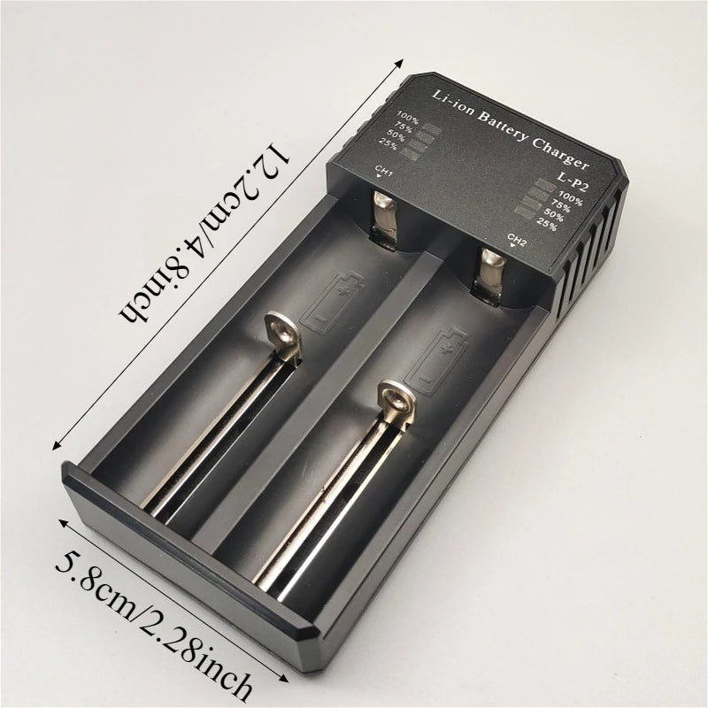 New Version 3.6V/3.7V Multi-Function Dual-Slot Lithium Battery Charger USB Type-C Port