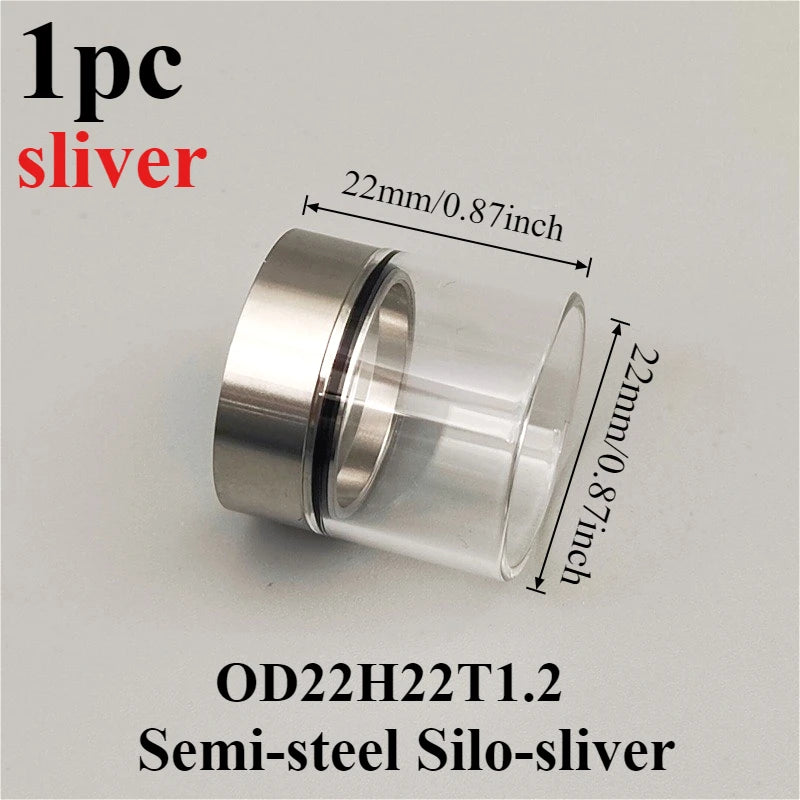 1PC Black Silver Multi-Size Semi-Steel Silo Straight Glass Tube Hardware Accessories
