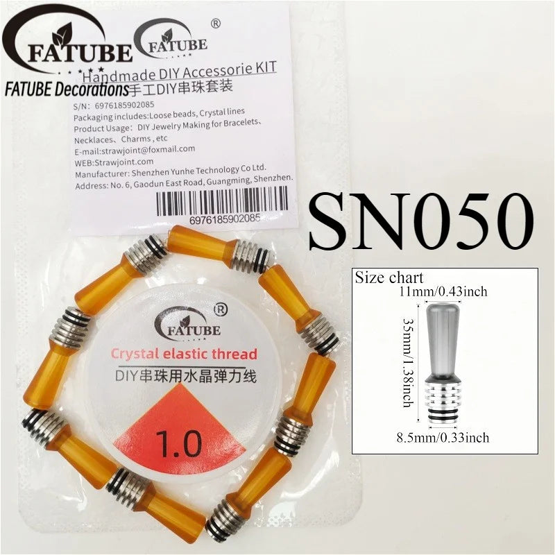 FATUBE DIY Bracelet Making Kit 1.0mm Crystal Elastic Thread Metal Plastic Spacer Beads Hand Handmade Bracelet Craft Accessories