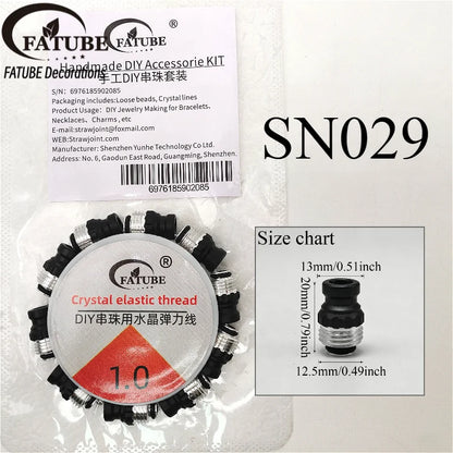 FATUBE Metal Spacer Beads DIY Bracelet Making Kit Crystal Elastic Thread Loose Beads for Handmade Jewelry Charms Craft Supplies
