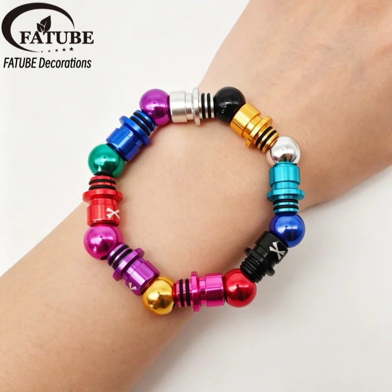 Multicolor Round Aluminum Loose Beads with Crystal Elastic Thread Handmade DIY Beading Kit for Bracelet Necklace Jewelry Making