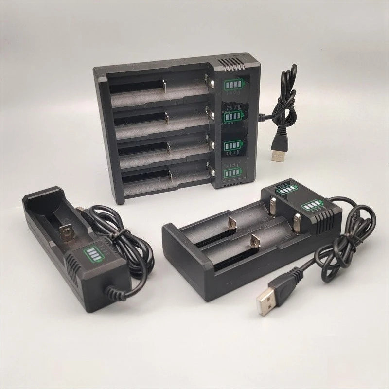 21700 4.2V Lithium Battery Charger for USB Single-slot, Dual-slot and Quad-slot Flashlights, Hair Clippers and Megaphones