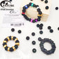 FATUBE Mixed Color Aluminum & Glossy Black Round Ball Spacer Loose Beads for DIY Bracelet Handmade Jewelry Making Parts