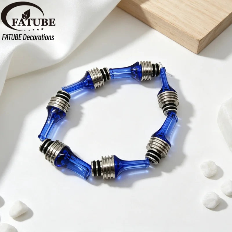 FATUBE DIY Bracelet Making Kit Multicolor Metal Plastic Beads with Elastic Thread for Handmade Jewelry Craft Supplies