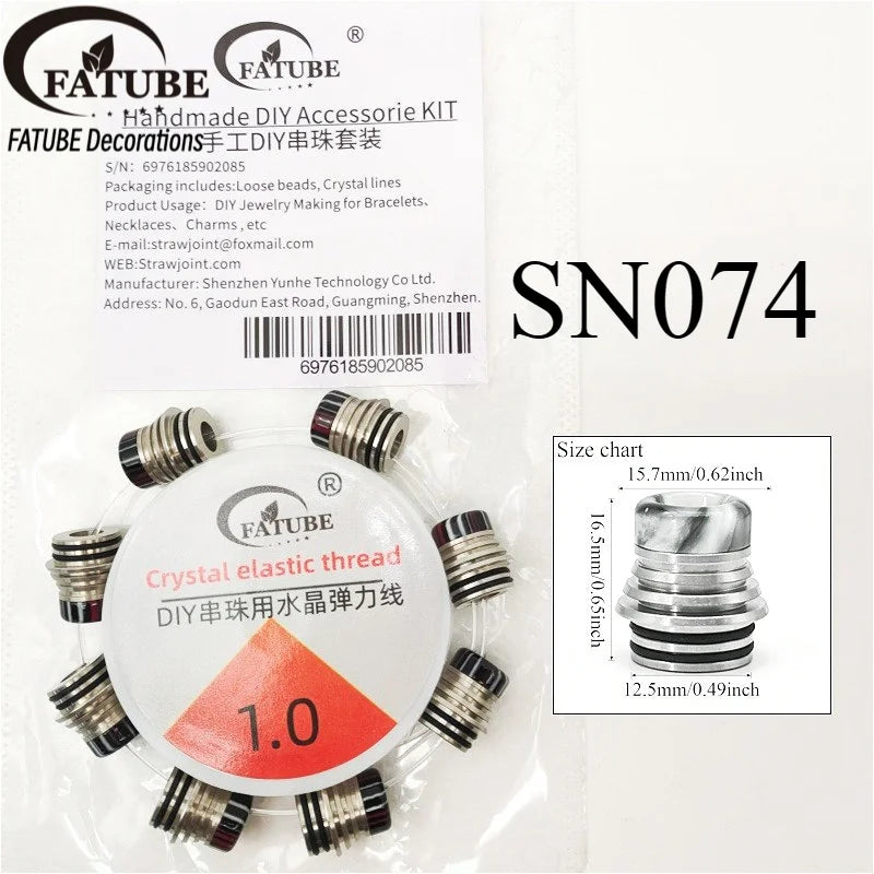 FATUBE Metal Resin Spacer Beads DIY Bracelet Jewelry Making Kit with 1.0mm Crystal Elastic Thread