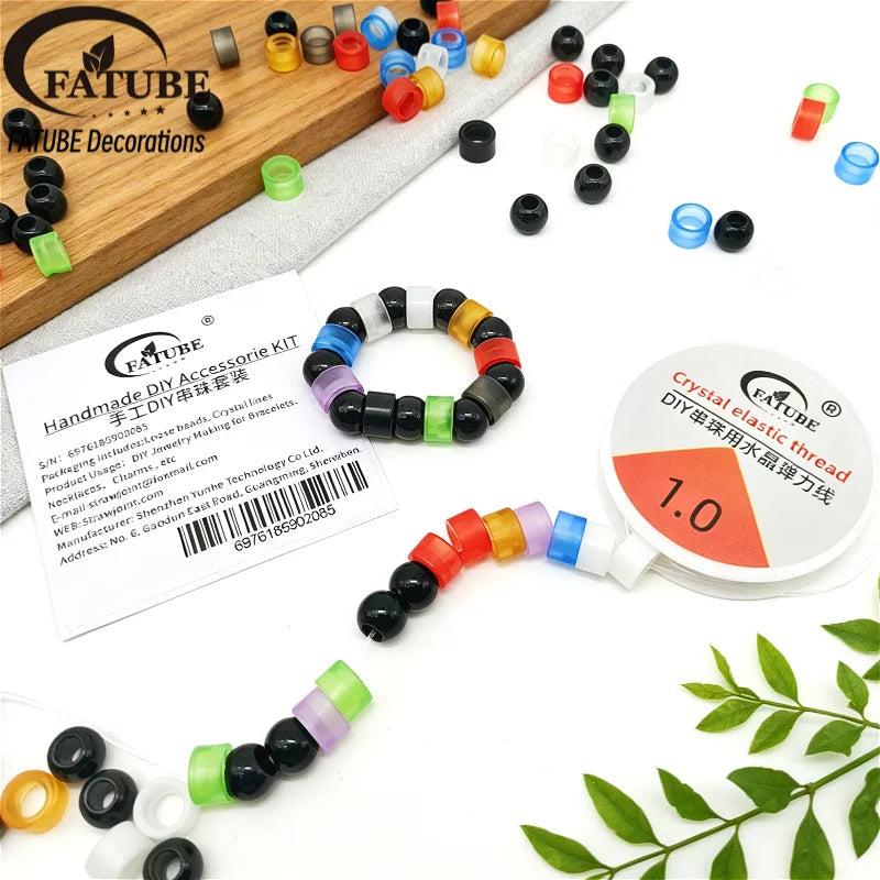 FATUBE 1SET Colorful Acrylic Loose Beads Spacer Beads for DIY Bracelet Making, Handmade Jewelry, Charms & Custom Gifts