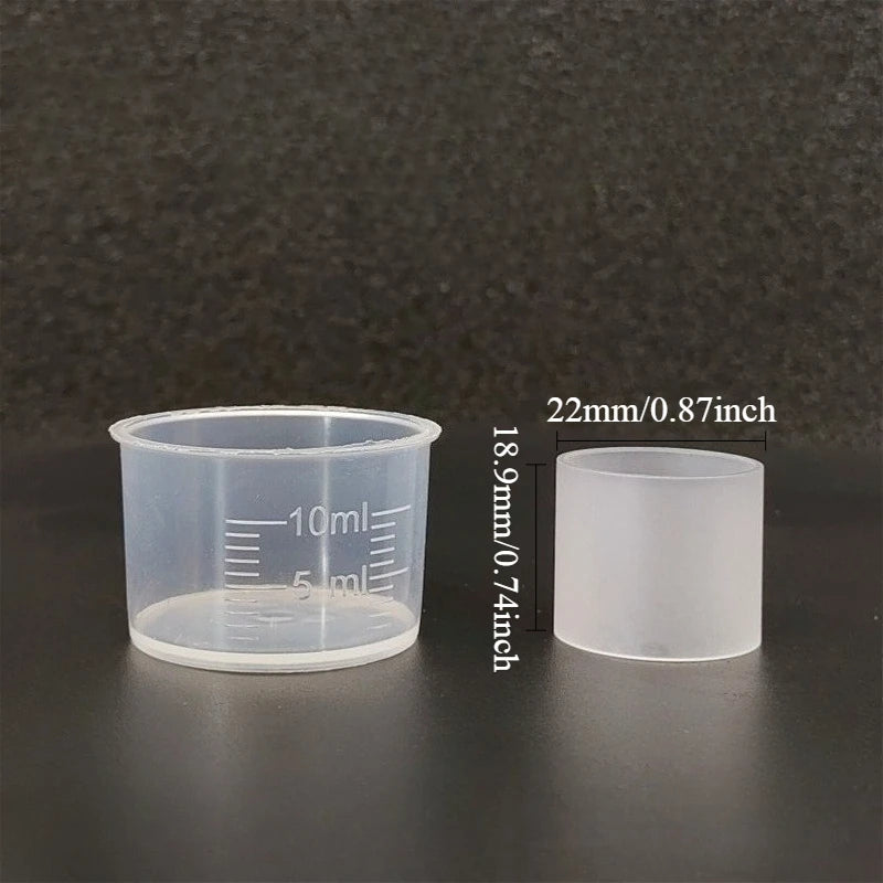Plastic High Temperature Glossy Tube with Measuring Cup - For Measuring/Storing Small Amounts of Liquid