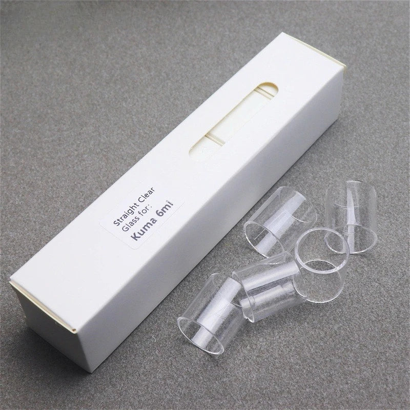 Clear Black Straight Bubble Glass Tube PCTG Glossy Knurling Tube for Kuma 2ml 4.5ml 6.5ml KUMA Combi Tank 2ml 4ml Accessory