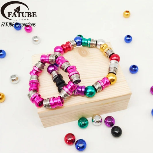 Multicolor Aluminum Alloy Spacer Beads DIY Bracelet Making Parts Metal Loose Beads for Handmade Jewelry Paracord Lanyard Charms
