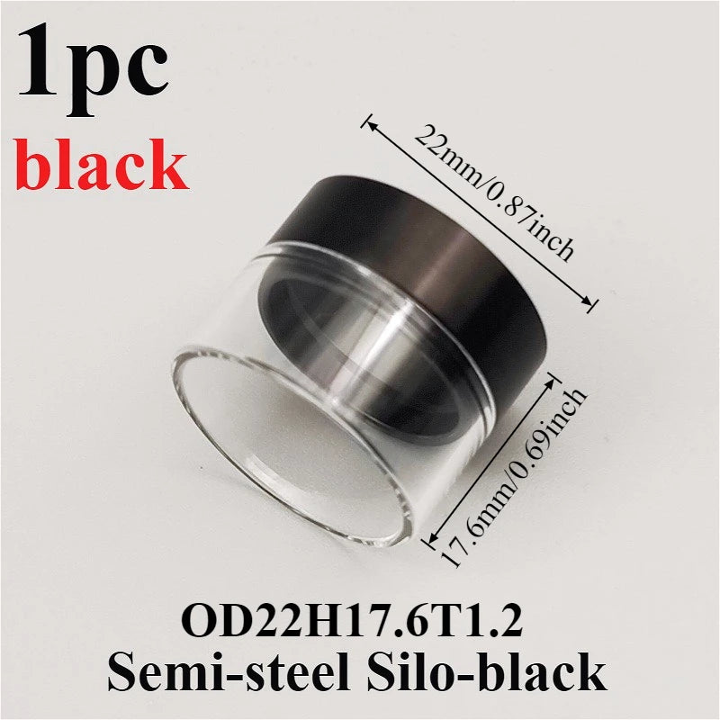 1PC Black Silver Multi-Size Semi-Steel Silo Straight Glass Tube Hardware Accessories