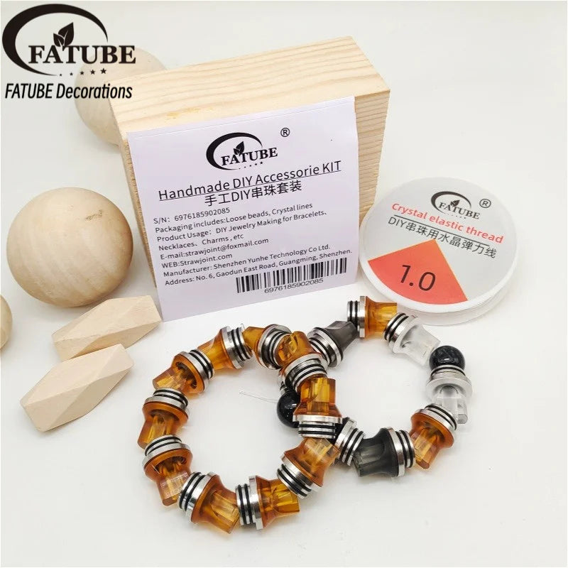 FATUBE Plastic Metal Spacer Beads Handmade DIY Bracelet Jewelry Making Loose Beads Supplies Kit for Bracelet Necklace Making