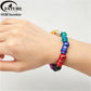 FATUBE Multicolor Large Hole Aluminum Spacer Bead Crystal Elastic Thread DIY Handmade Bracelet Necklace Jewelry Making Parts Set