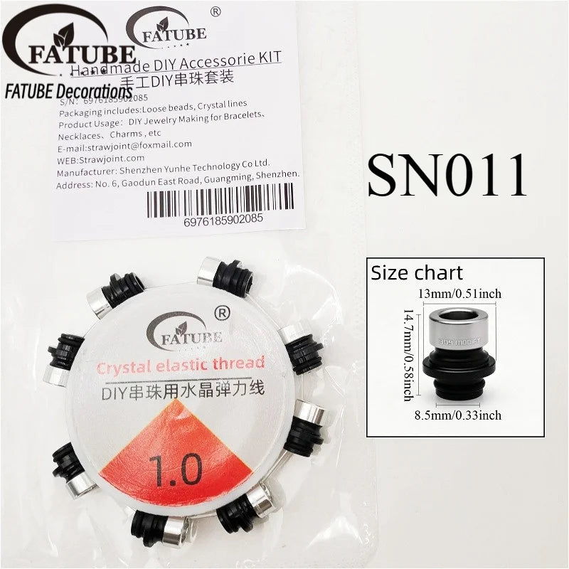 FATUBE Mixed Color Aluminum & Glossy Black Round Ball Spacer Loose Beads for DIY Bracelet Handmade Jewelry Making Parts