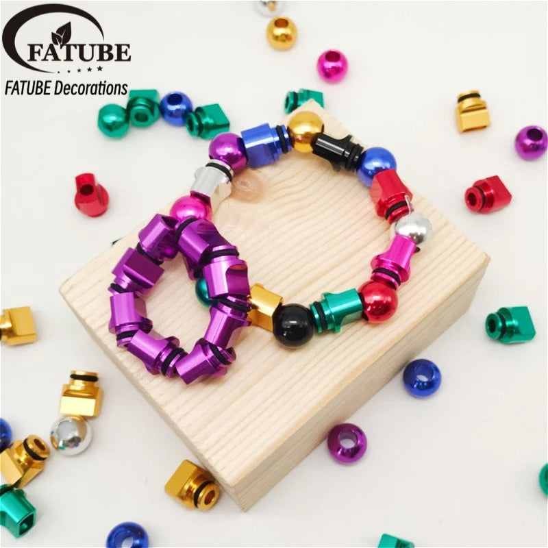 FATUBE Multicolor Irregular Aluminum Spacer Beads Metal Loose Beads DIY Bracelet Making Parts Handmade Steampunk Jewelry Part