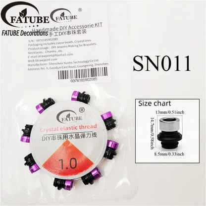 FATUBE Mixed Color Aluminum & Glossy Black Round Ball Spacer Loose Beads for DIY Bracelet Handmade Jewelry Making Parts
