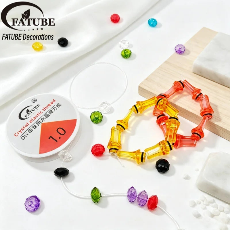 FATUBE DIY Bracelet Making Kit Multicolor Metal Plastic Beads with Elastic Thread for Handmade Jewelry Craft Supplies