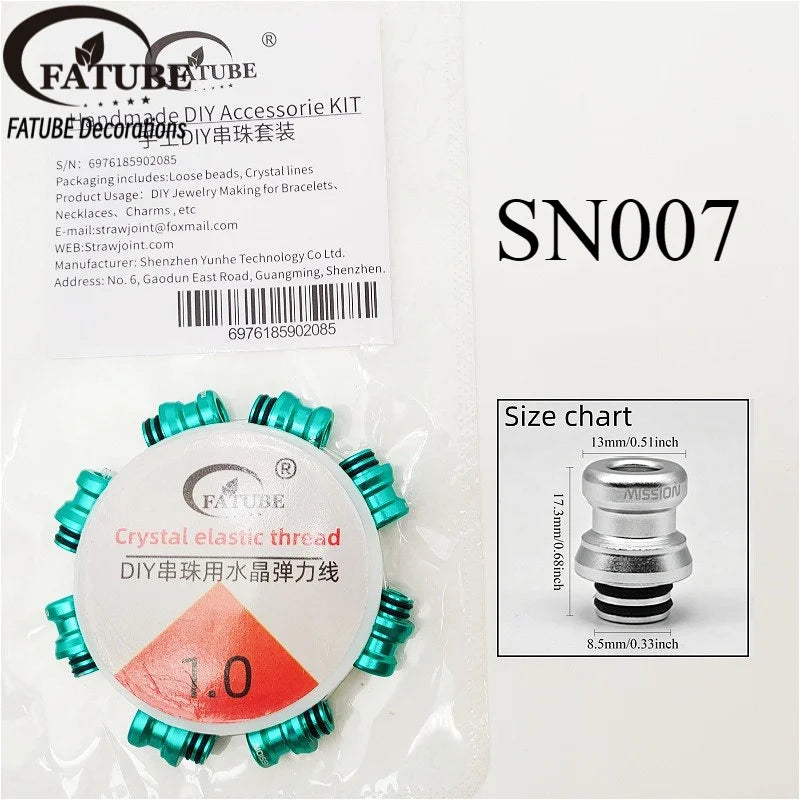 FATUBE Colorful Threaded Aluminum Spacer Beads Multicolor Metal Loose Beads DIY Bracelet Necklace Jewelry Making Accessories