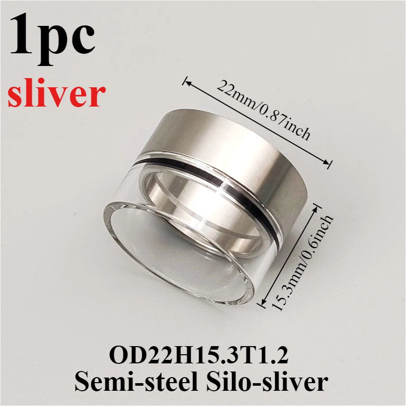 1PC Black Silver Multi-Size Semi-Steel Silo Straight Glass Tube Hardware Accessories