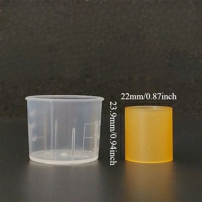 Plastic High Temperature Glossy Tube with Measuring Cup - For Measuring/Storing Small Amounts of Liquid